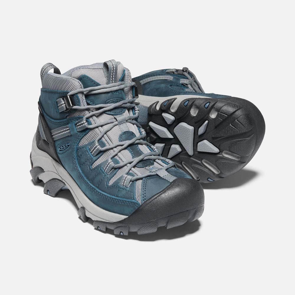 Botas de Seguridad Keen Mexico Azules/Grises - Mujer Targhee Ii Waterproof Mid - KP3085961